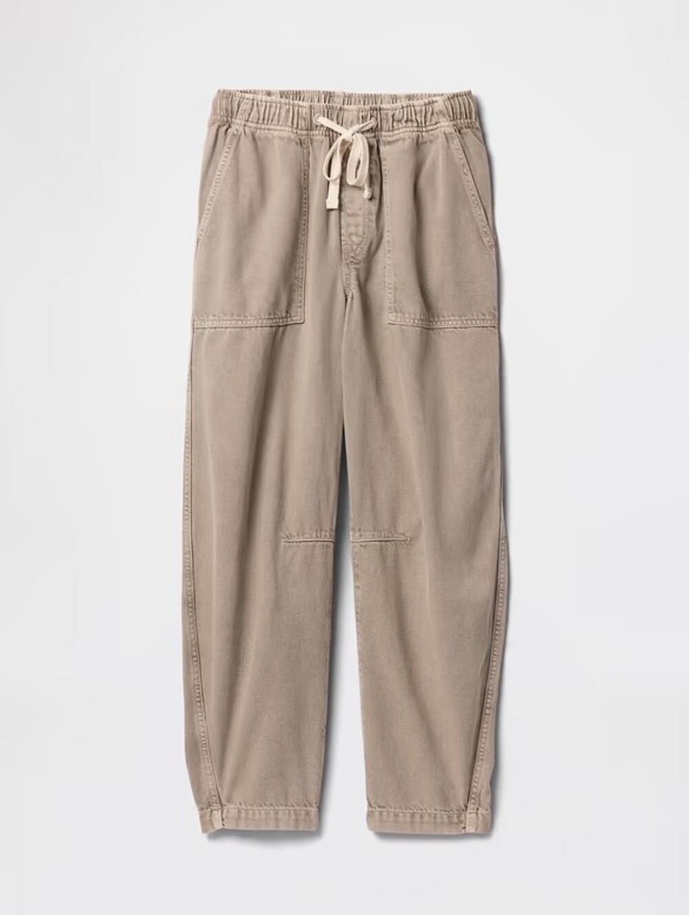 GAP Taupe Pull-On Barrel Leg Utility Jeans